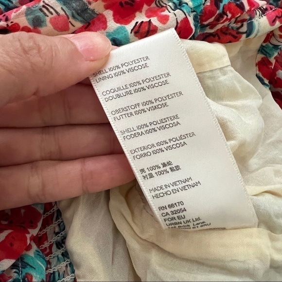 NWT FREE PEOPLE Mable Bustier Long Sleeve Sweetheart Floral Red Top XS - Picture 4 of 5